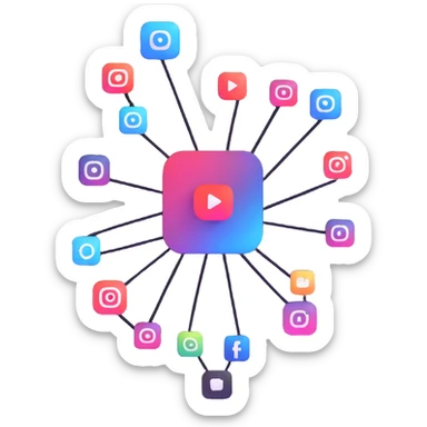 connecting Instagram and YouTube social media accounts, social platforms integration sticker