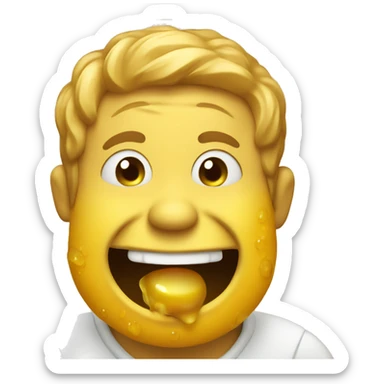 Smiley guy with honey coming out of mouth sticker