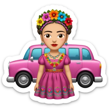 Frida Kahlo in limousine  sticker