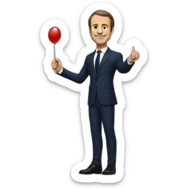 Macron qui fait la bise à un pied sticker