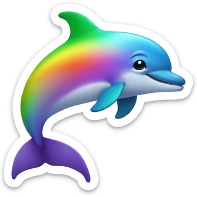 Beautiful rainbow dolphin sticker