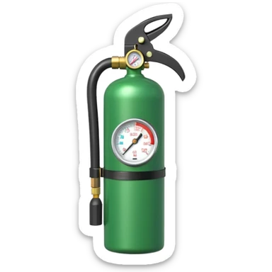 green fire extinguisher  sticker
