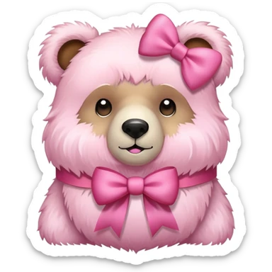 bear with a pink bow sticker