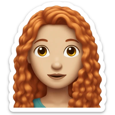 fair skin girl with long red hair sticker