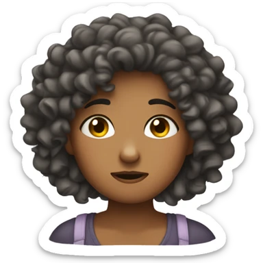 girl with curly hair facepalm sticker