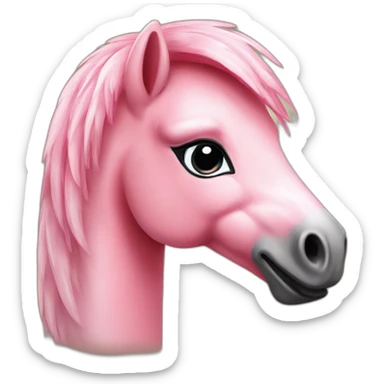 flamant-rose poney fume sticker