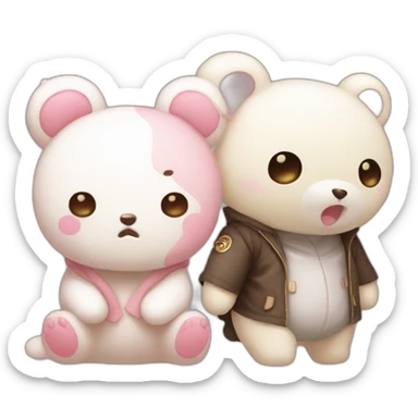 korilakkuma and mogwai sticker