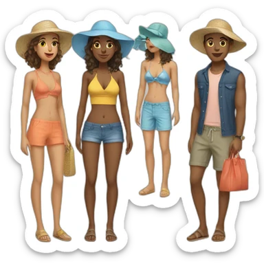 Beach outfits sticker