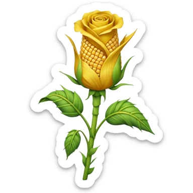 Make the wilted rose emoji but a stalk of corn but shaped like this emoji: 🥀🥀🥀 sticker