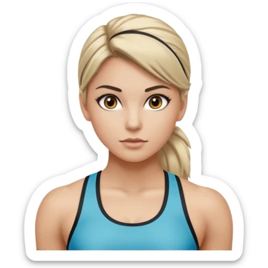fitness girl, dark eyes, highlighted hair sticker