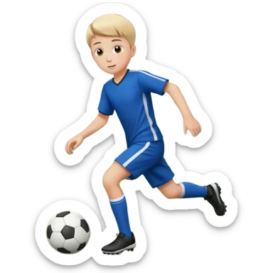 a boy passing a ball sticker