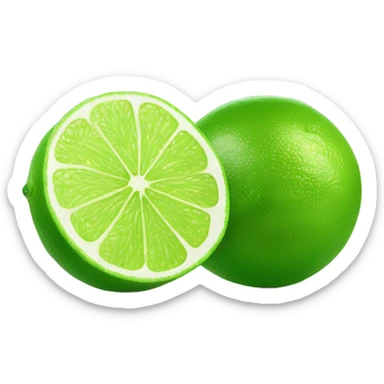 lime fruit in the forefront with some lemongrass behif sticker
