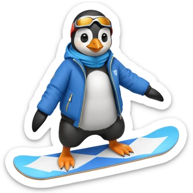 Snowboarder Penguin sticker