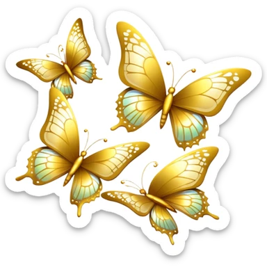 Swarm of gold butterflies sticker