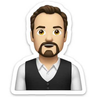 quinten tarantino with a goatee sticker