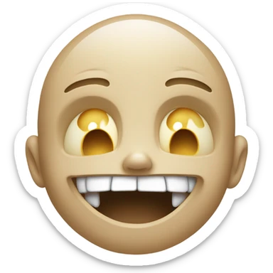 Crying while laughing and sad with skull sticker