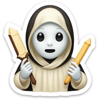 shy vanilla ghost with a vanilla bean sticker