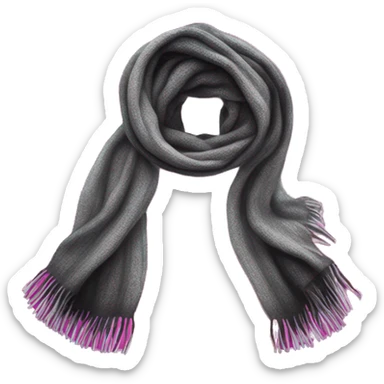 Realistic silver black and hot pink ombre winter scarf. sticker