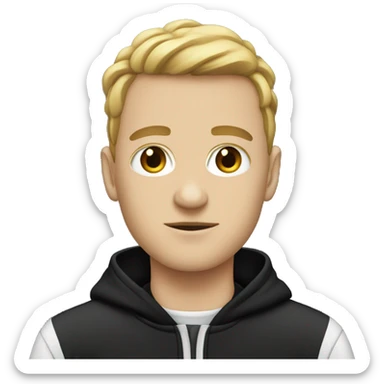 White peopole wearing tracksuit black sticker