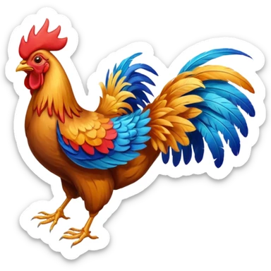 rooster flying glider sticker