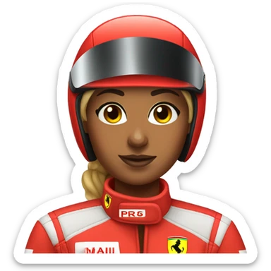 ferrari female racecar driver sticker