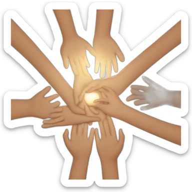 circle of light skin hands on each other sticker