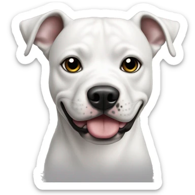 Perro pitbul blanco con mancha negra en el ojo sticker