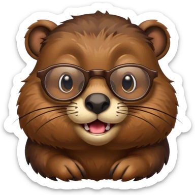 spectacled beaver with clotches sticker