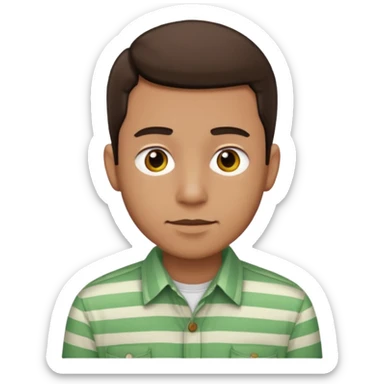 Man with green Striped Shirt not t shirt sticker