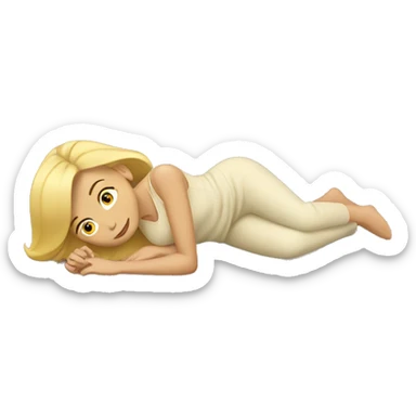 blonde woman laying on floor sticker