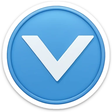 Simple blue circle check mark badge, minimal flat style, transparent bg --ar 1:1 sticker