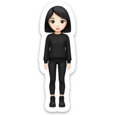 alt-girl в чёрной одежде в полный рост  sticker