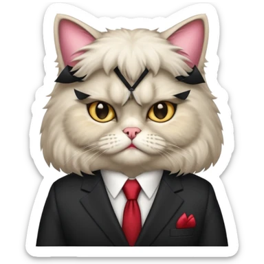 Female Persian cat who is a mob boss  sticker