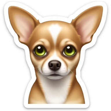 chihuahua mit braunen flecken und grünen augen sticker