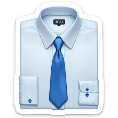 men's blue tie on white shirt, minimalism, no emojis or faces, iOS emoji style sticker