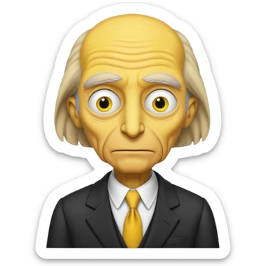 Mr. Burns, simpson, yellow skin tone. sticker