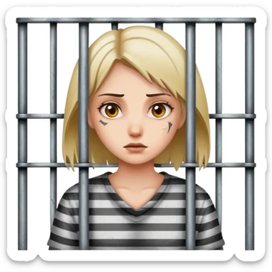 girl behind jail bars sticker