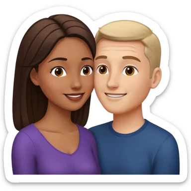 
Man head against woman head looking in their eyes sticker