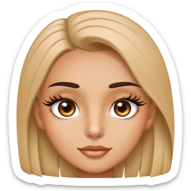 chica con pestañas puestas  sticker