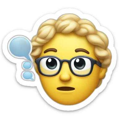 thinking of thought bubble thinking recursion sticker