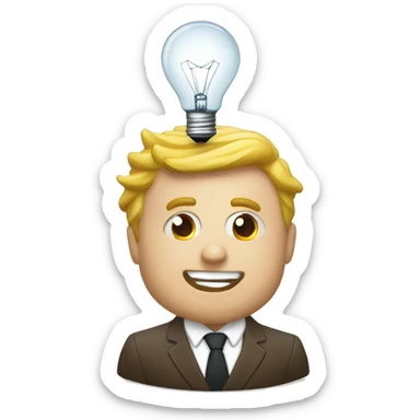 brillant idea, bulb, braining, genius  sticker