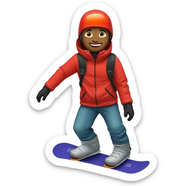 Male snowboarder red jacket  sticker