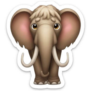 Mammoth with hearts in his eyes sticker