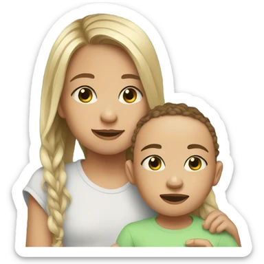 Girl with baby brother sticker