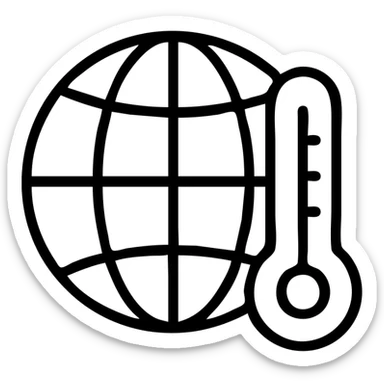 globe with a thermometer sticker