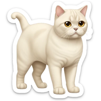 Cream British shorthair full body sticker