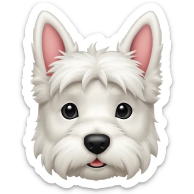 Cute white scottie dog face sticker