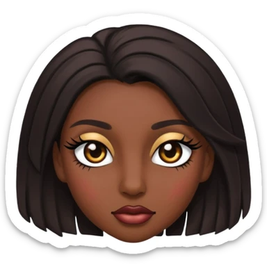 A baddie with eyelashes clocking it  sticker