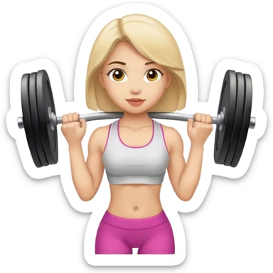 Girl lifting weights on plane sticker