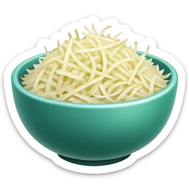 grated onion object icon, small bowl of grated onion, 3D cartoon, mobile game icon style, clean background, no text, no watermark
 sticker